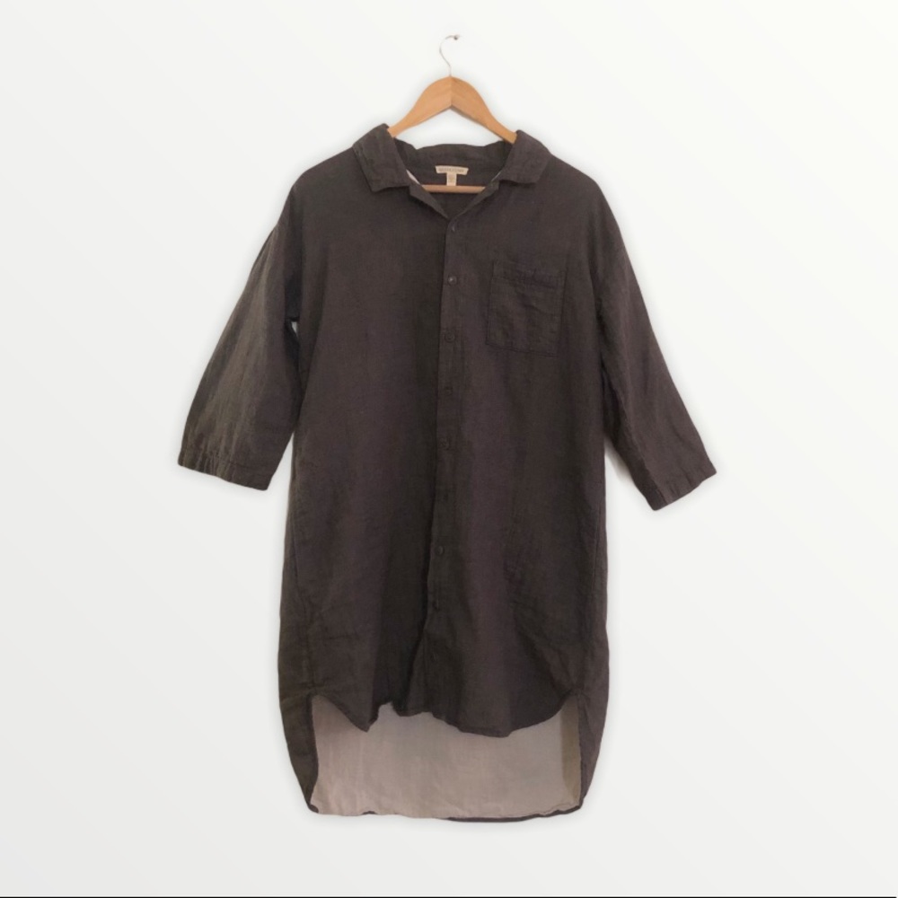 Eileen Fisher Grey Collared Tunic - XS